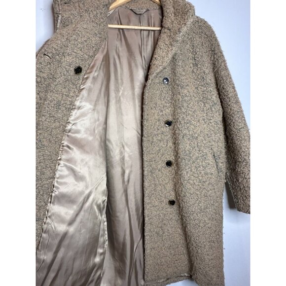 Samson & Samsoe Hoff Jacket Khaki Teddy Wool Coat Small - Picture 10 of 15